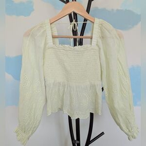 American Eagle Boho Green Blouse-size SP